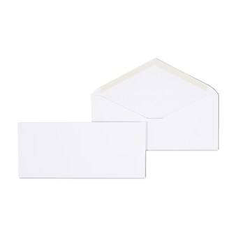Staples Gummed #10 Business Envelopes, 4 1/8" x 9 1/2", White, 125/Box (235234N)