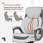 Sharper Image S-600 Active Lumbar Heated Ergonomic Bonded Leather Swivel Executive Massage Chair, Off-White (60098-OWHT)~#|#~881C285A-0033-4A62-89A1C00C38B31D70_sc7