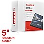 Staples 5" 3-Ring View Binder, D-Ring, White (55416/26360)~#|#~881F7CFA-56F1-4054-926533CB7EBA2FB6_sc7