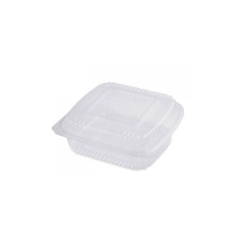 World Centric PLA Hinged Clamshells, 46 oz., 8.3" x 8.6" x 3.1", Clear, Plastic, 300/Carton (WORKLCS8N) image 1