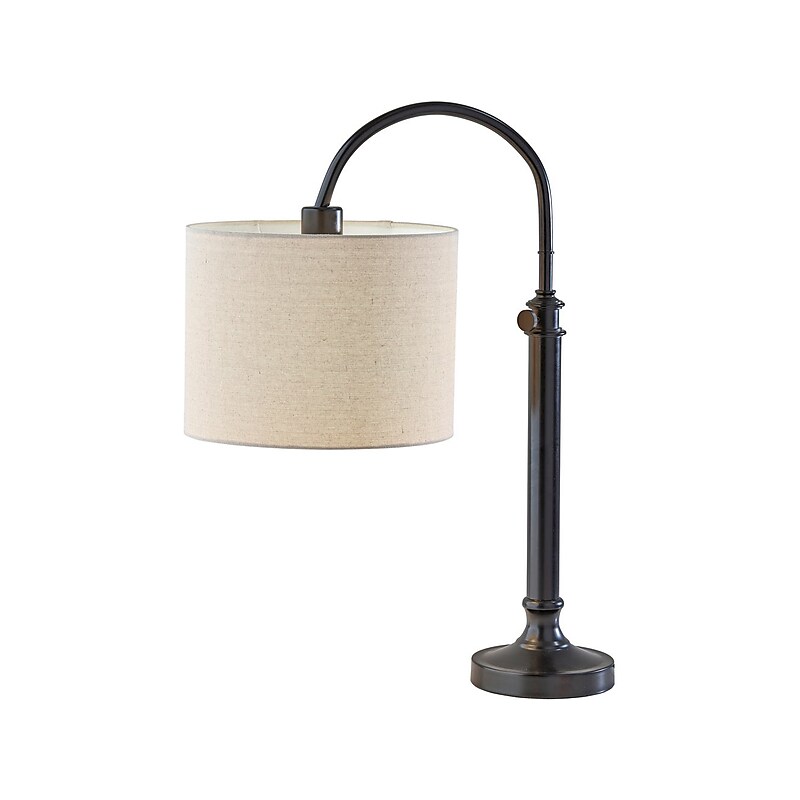 Simplee Adesso Barton Incandescent Table Lamp, Antique Bronze/Oatmeal (SL1178-26) image 1