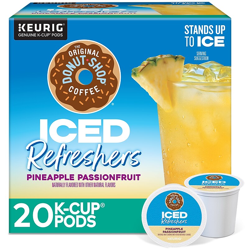 The Original Donut Shop Iced Refreshers Pineapple Passion Fruit, Keurig® K-Cup® Pods, 20/Box (5000379381) image 1