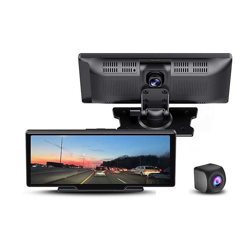 GekoGear Orbit C120 10.26" Infotainment Display with Dash Cam and Backup Cam, Black image 1