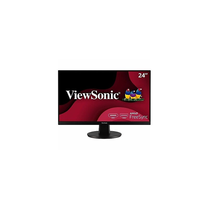 ViewSonic 24" 100 Hz LED USB-C Monitor, Black (VA2447-MHU) image 1