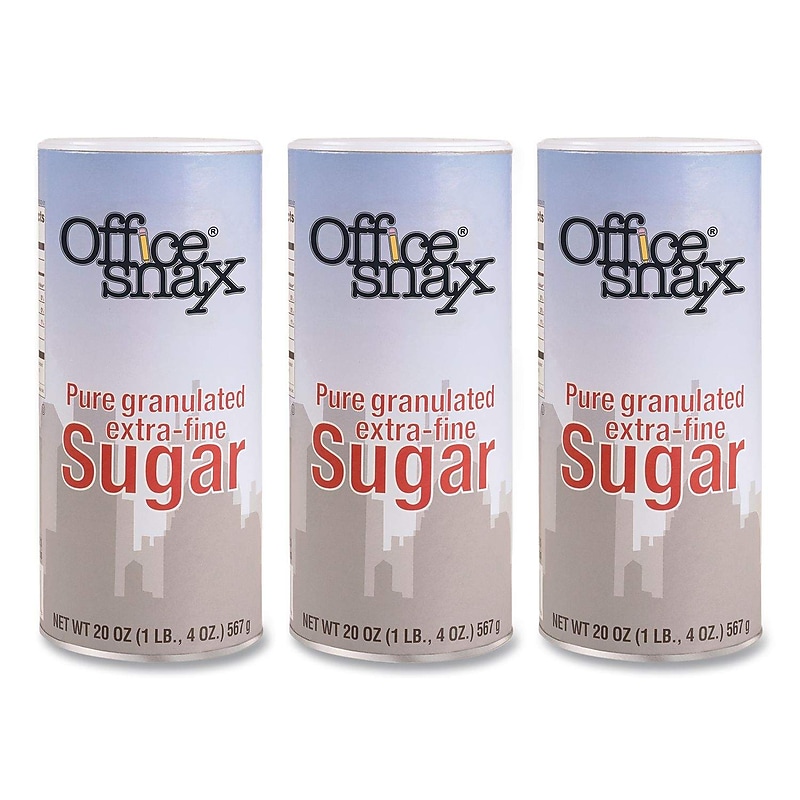 Office Snax Regular Sugar Canister, 3/Pack (OFX00019G) image 1