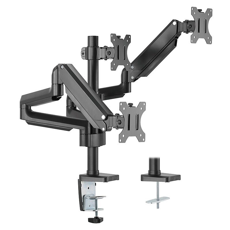 Mount-It! Adjustable Triple Monitor Mount with Gas Spring Arms, Up to 27", Black (MI-4753B) image 1