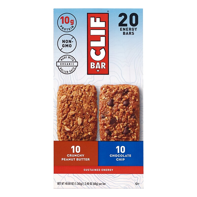 Clif Bar Energy Bars, Variety Pack, 2.4 oz., 20 Bars/Box (220-00438) image 1
