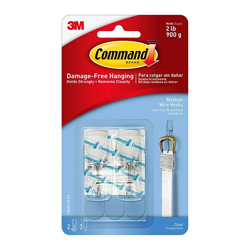 Command Medium Wire Toggle Hook, 2 lb., Clear (17065CLR-ES) image 1