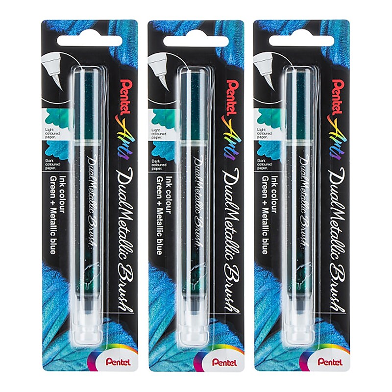 Pentel DualMetallic, Brown Ink, 3/Bundle (PTAXGFHBPDDX-3) image 1