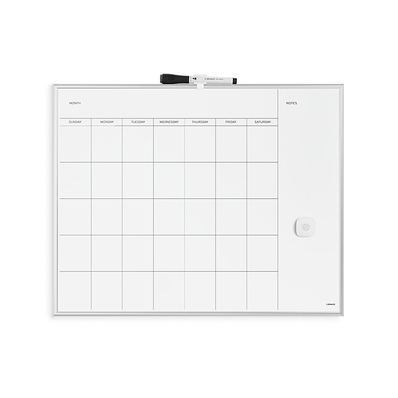 U Brands Magnetic Dry-Erase Whiteboard, Aluminum Frame, 2' x 1' (361U00-01) image 1