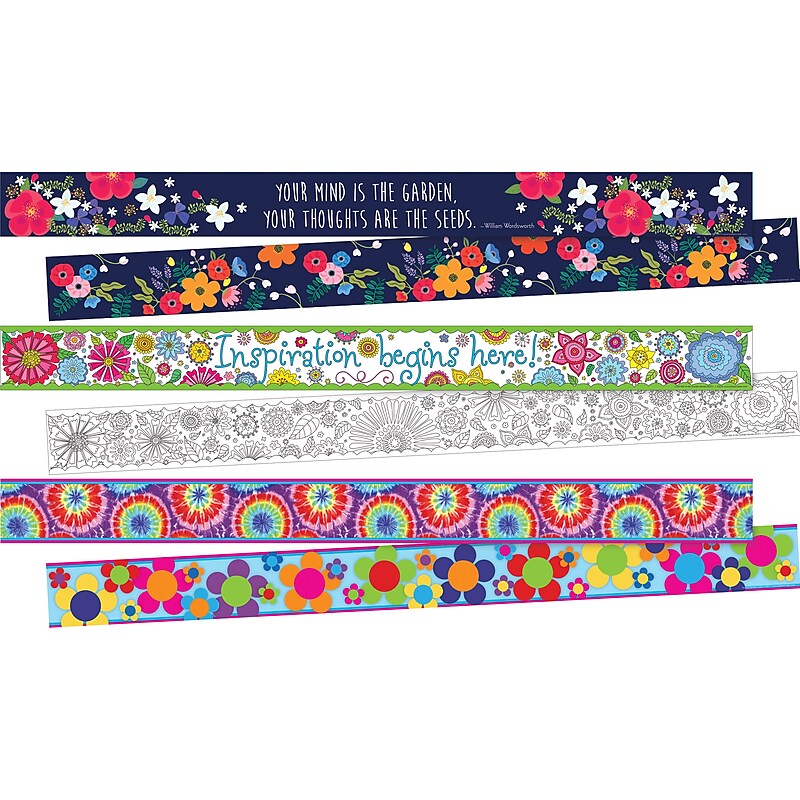 Barker Creek Double-Sided Border Set, 35" x 3", Floral, 3 designs, 36/Set (4045) image 1