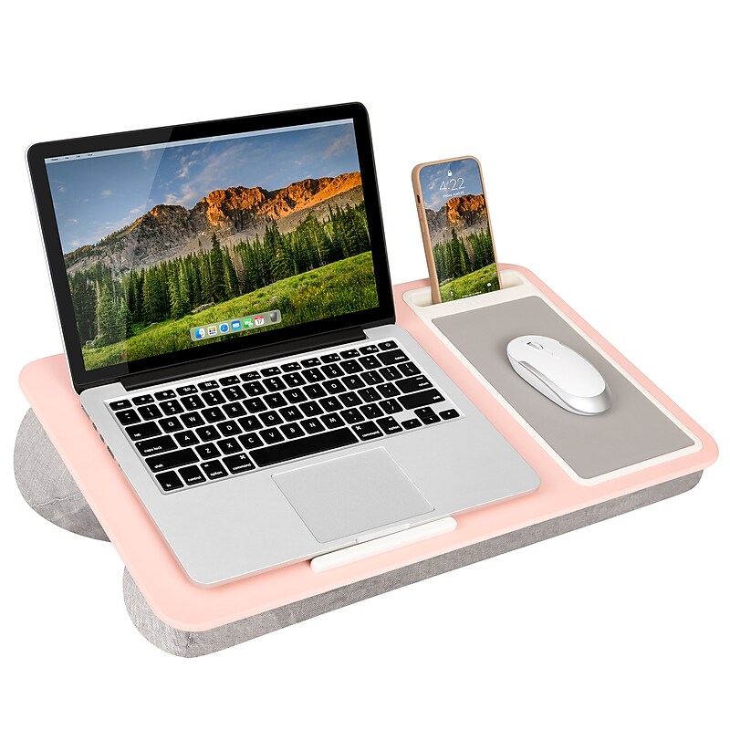 LapGear Home Office 21.1" x 12" PVC/Polystyrene Lap Desk, Blush Pink/Carbon (91584) image 1