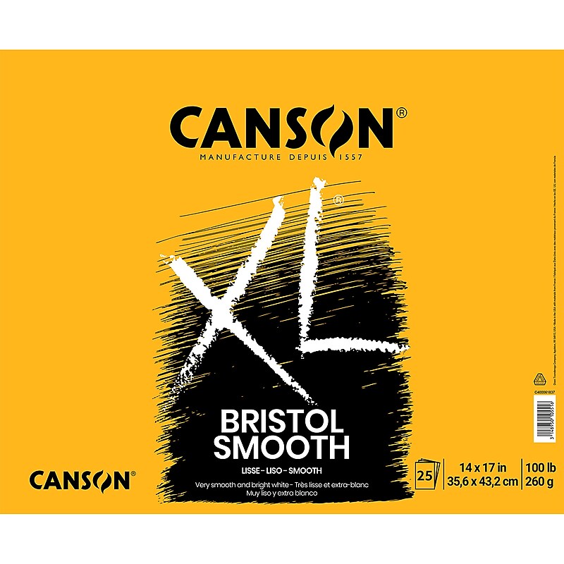 Canson XL Series 14" x 17" Bristol Sketch Pad, 25 Sheets/Pad (MCXC400061837) image 1