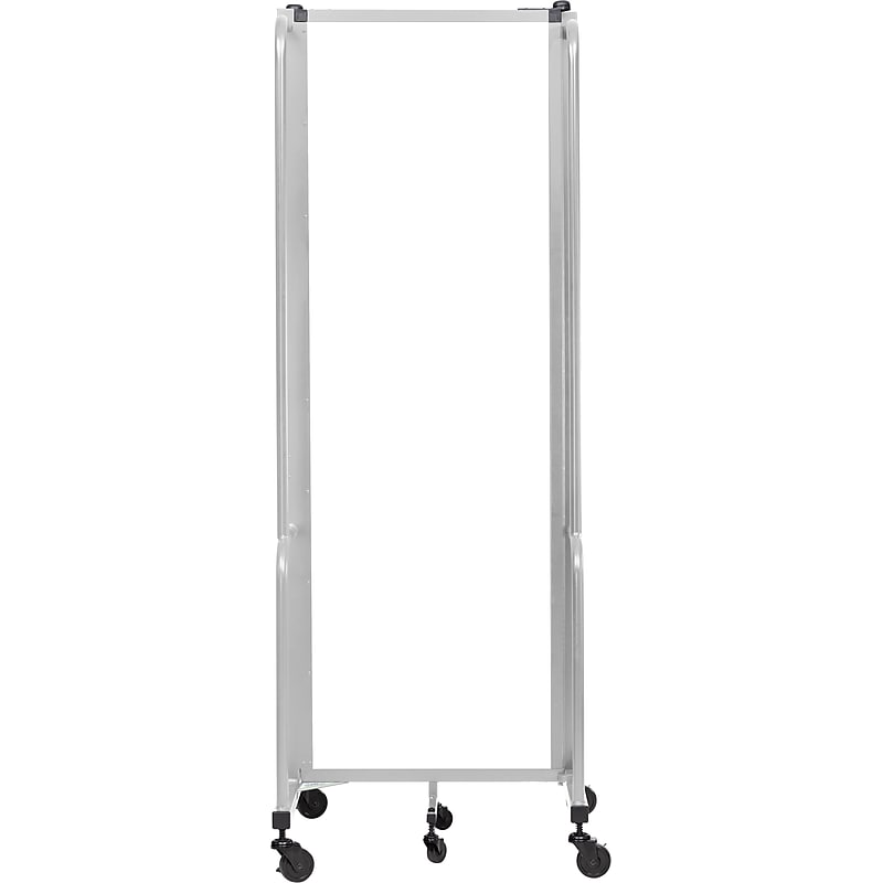 National Public Seating Robo Series 3-Panel Folding Mobile Room Divider, 72"H x 72"W, Clear Acrylic (RDG6-3CA) image 1