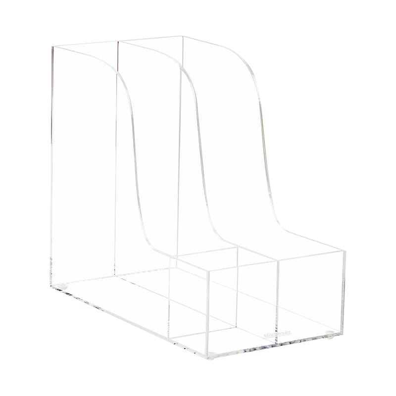 Mind Reader 3-Compartment Acrylic Desk Organizer, Clear (AMAG-CLR) image 1