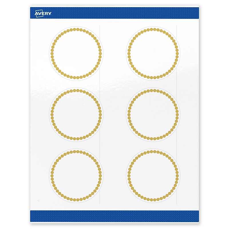 Avery Laser/Inkjet Circle Multipurpose Labels, 3" Dia., White, 60/Pack (S00-DJ9) image 1