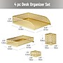 Mind Reader Metal Desk Organizer Set, Gold, 4 Pieces/Set (DESK4-GLD)~#|#~88735181-2335-454A-839D7B37364B6555_sc7