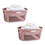 Mind Reader 10.57-Gallon Laundry Basket with Handles, Plastic, Pink, 2/Set (2HHAMP40-PNK)~#|#~8873A408-8D0A-4226-86EB3F4FF94C6562_sc7