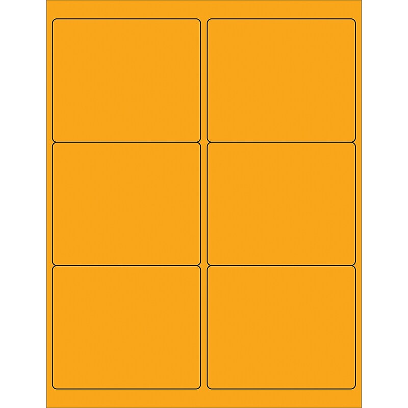 Tape Logic Laser Address Labels, 4" x 3 1/3", Fluorescent Orange, 600/Carton (LL180OR) image 1