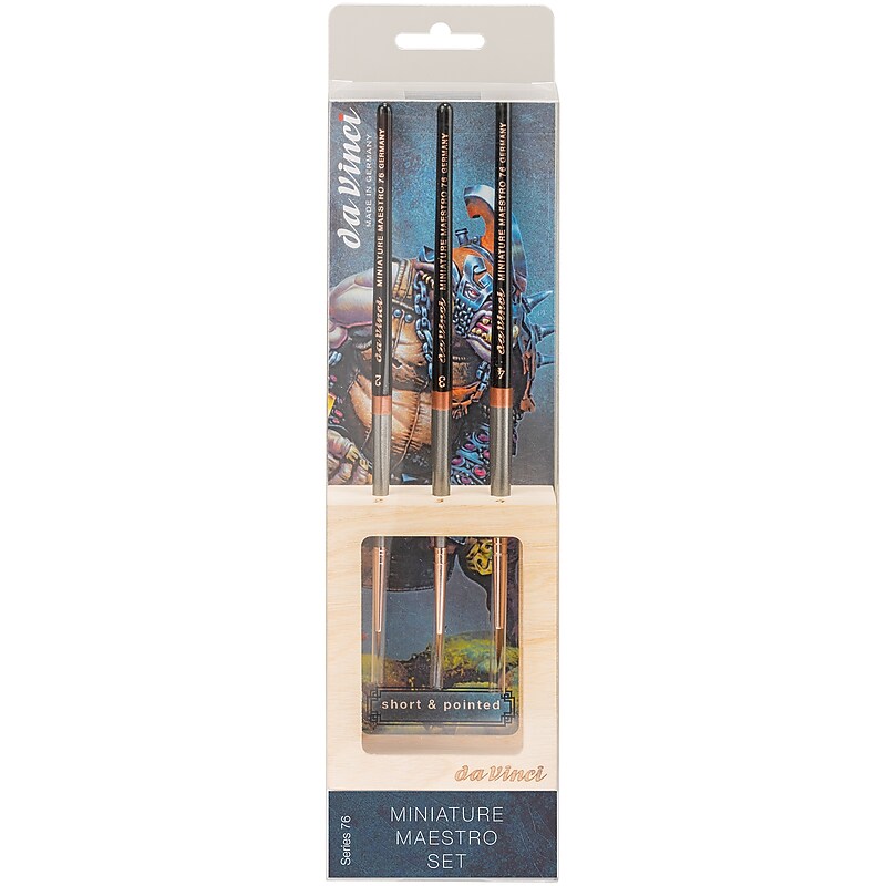da Vinci MINIATURE MAESTRO Kolinsky Red Sable Bristle, Miniature Pointed Brushes, 3/Pack (DVXVA4066760) image 1