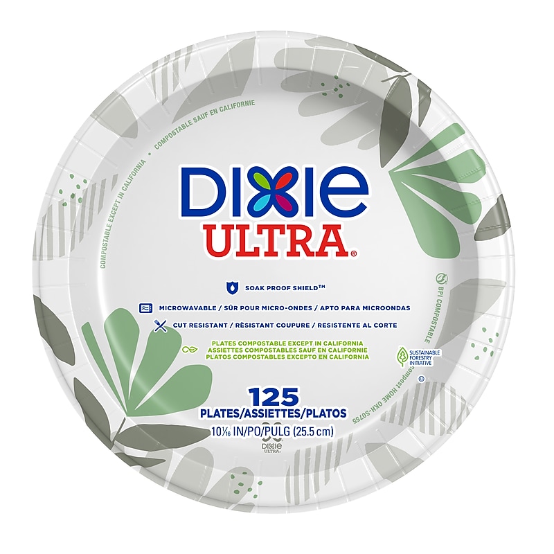 Dixie Ultra Pathways 10" Paper Plates, Multicolor, 125/Pack (SXP10PATH) image 1