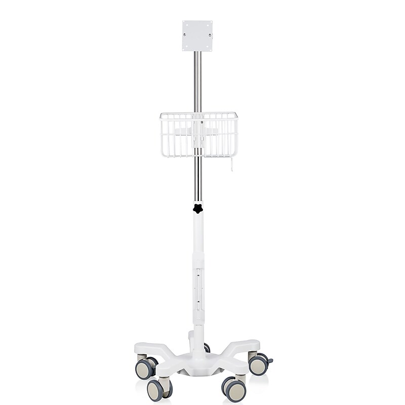 Viva Comfort Steel Welch Allyn 4400 Vital Signs Monitor Steel Mobile Stand with Storage Basket, White (ADIME911-01-MK) image 1