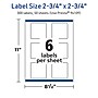Avery TrueBlock Laser/Inkjet Square Multipurpose Labels, 2.75" x 2.75", White, 300/Box (94109)~#|#~888D9D60-7868-4B5A-8C654E8F166730C9_sc7