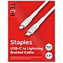 Staples TECH Lightning to USB-C Charging Cable, 3.3 ft., White (ST62332)~#|#~88926A6E-D716-449A-AADD47E16053191C_sc7
