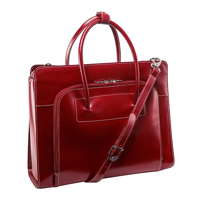 McKlein W Series Leather Briefcase, Laptop Compatible, Rolling