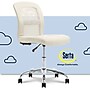 Serta Essentials Armless Ergonomic Bonded Leather/Mesh Swivel Task Chair, Cream (48740B)~#|#~8895244E-D447-4A7B-9251A14AB864CC54_sc7