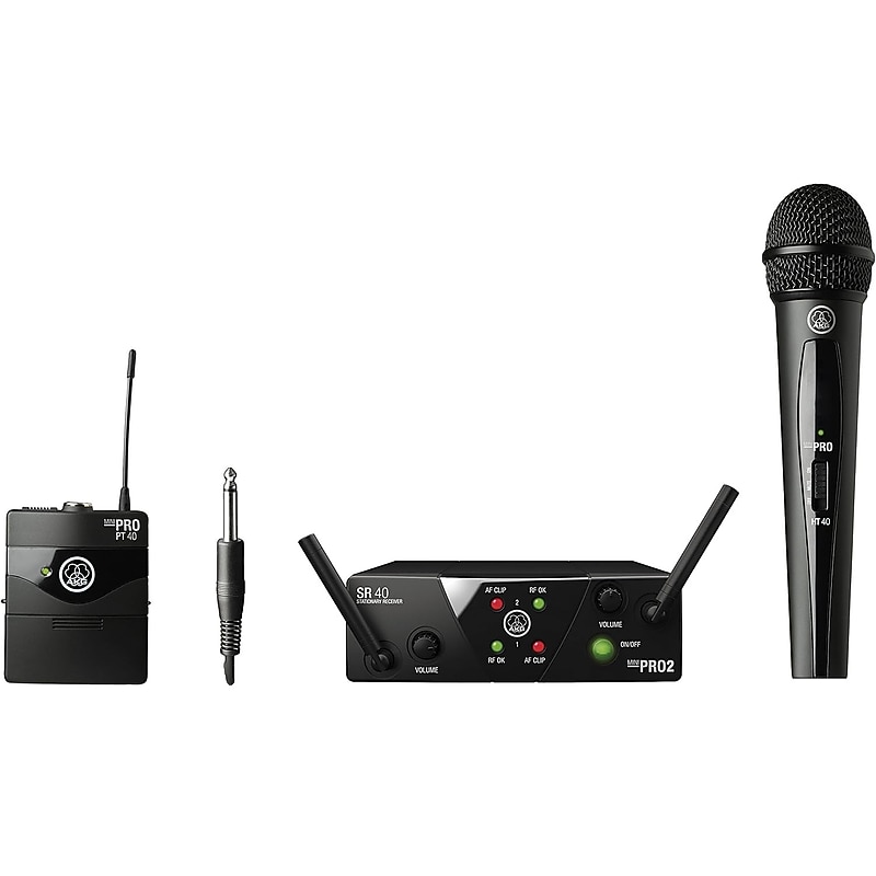 AKG WMS40 Mini Wireless Noise Canceling Microphone System, Black (3352X00050) image 1