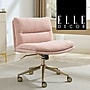 Elle Decor Ariana Armless Ergonomic Fabric Swivel Computer and Desk Chair, Pink (60121-PNK)~#|#~88A09EE6-389E-4F06-A4E539E722ACAC3D_sc7
