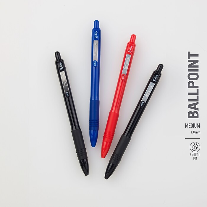 Zebra Z-Grip Recycled Retractable Ballpoint Pens, Fine Point, 0.7