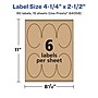 Avery Laser/Inkjet Multipurpose Oval Labels, 2.5" Dia, Kraft Brown, 90/Pack (94058)~#|#~88B6D208-D2A7-49E9-9A39B25B6DA05216_sc7