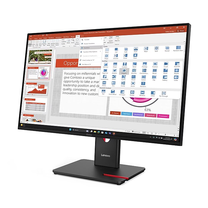 Lenovo ThinkVision T27-40 27型IPSモニター新品 Lenovo ThinkVision T27-40 27” FHD IPS 120Hz WLED Monitor, Height