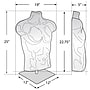 Azar Male & Female White Plastic Bust, Torso Mannequin, 12" Square Metal Base, 2/Pack (900927-WHT)~#|#~88BCC462-CF21-4780-9B34DDB6F638F908_sc7