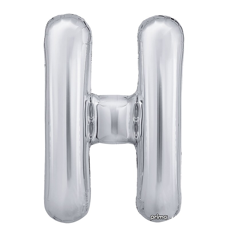 Party City (Air-Filled) 16" "H" Foil Balloon, Silver, 2/Pack (AM60050272-18) image 1