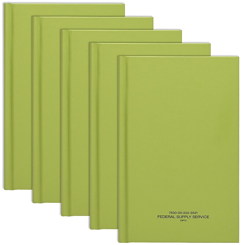 Global Printed Products Tactical Military Notebook, 5.5" x 8", 192 Sheets, Green, 5/Pack (GPP-0117-5) image 1