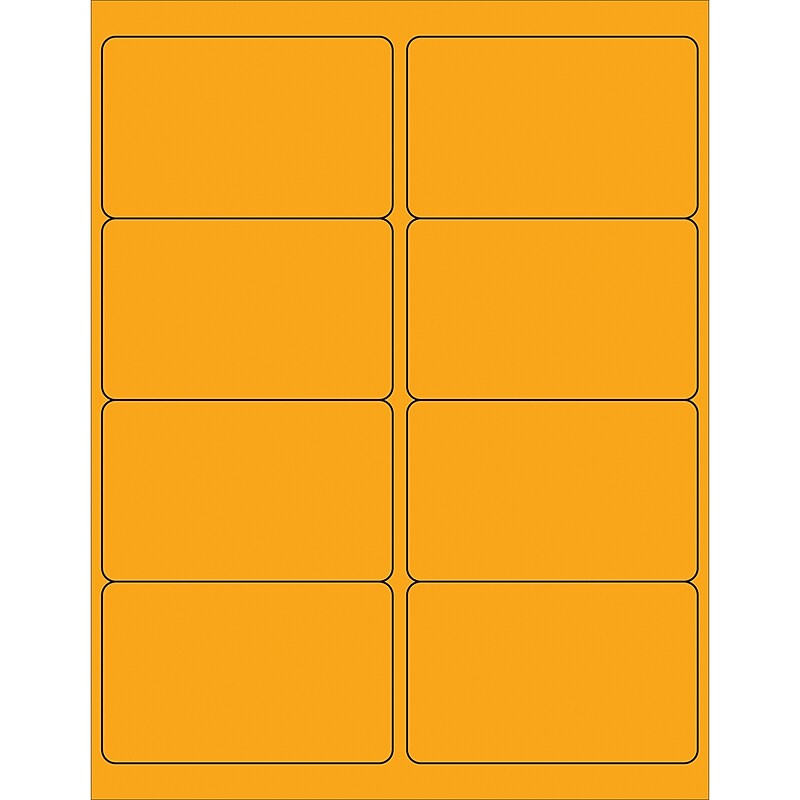 Tape Logic Rectangle Laser Labels, 4" x 2 1/2", Fluorescent Orange, 800/Case (LL179OR) image 1
