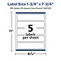 Avery Laser/Inkjet Rectangle Multipurpose Labels, 1.75" x 7.75", White, 125 Labels/Pack (94232)~#|#~88C73E5A-1980-483A-B64B1A169D76094B_sc7