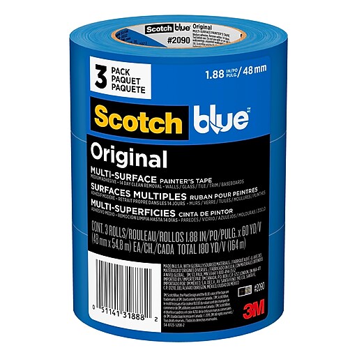 Blue Painters Tape, 2 inch x 60 Yards, Case of 24 Rolls, Made in The USA  (1.88 inch/48mm)