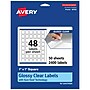 Avery Laser/Inkjet Square Glossy Labels, 1" x 1", Clear, 2400 Labels/Box (94103)~#|#~88CC3812-36EF-4D94-84DD0FABBDD7464D_sc7