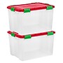 Iris 74 Quart Storage Container with Lid, Plastic, Clear, 2/Pack (588783)~#|#~88D07F22-DFD6-45D9-8FACE149373D56DE_sc7