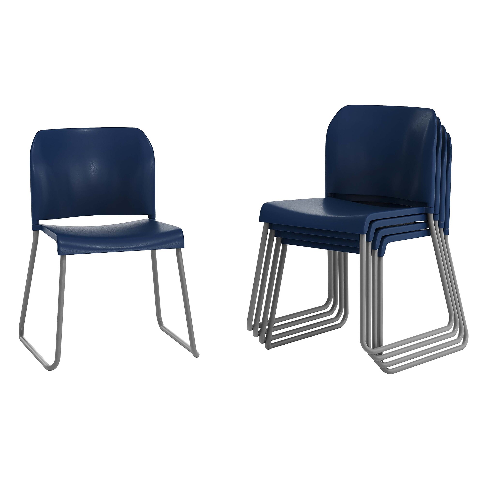Flash Furniture Hercules Kenai Office Reception Stack Chairs, Navy Plastic/Gray Frame, 5/Pk (5RUT239ANNV) Sansujyuku sansujyuku.com