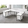 Boss Office Products Simple System 66"W L-Shaped Desk with Pedestal, White, 2/Set (SGSD008-202-WT)~#|#~88D76A6A-80AE-4A1E-95EE8624C5F59831_sc7