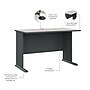 Bush Business Furniture Cubix 48"W Desk, Slate/White Spectrum (WC8448A)~#|#~88D8E8E3-022C-46A3-BD577CAB542BBE09_sc7