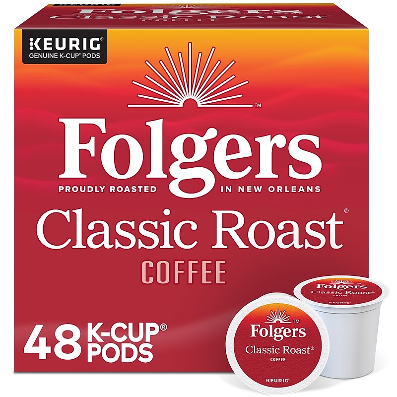 Folgers Classic Roast Coffee Keurig® K-Cup® Pods, Medium Roast, 48/Box (5000363378) image 1