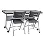 National Public Seating BPFT Series 24"W x 60"D Foldable Rectangular Training Table, Plastic, With Wheels, Charcoal~#|#~88EE3F6A-0A62-4F7F-803C009733D83E4B_sc7