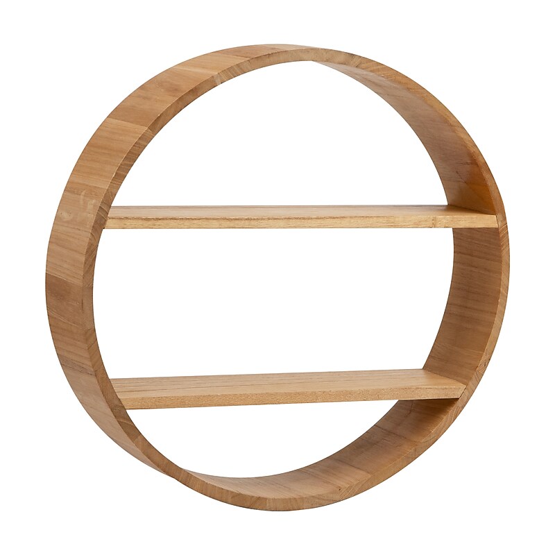 Mind Reader 2-Shelf Wall Decor Circular Floating Shelves, Brown (WWALLCIR-BRN) image 1