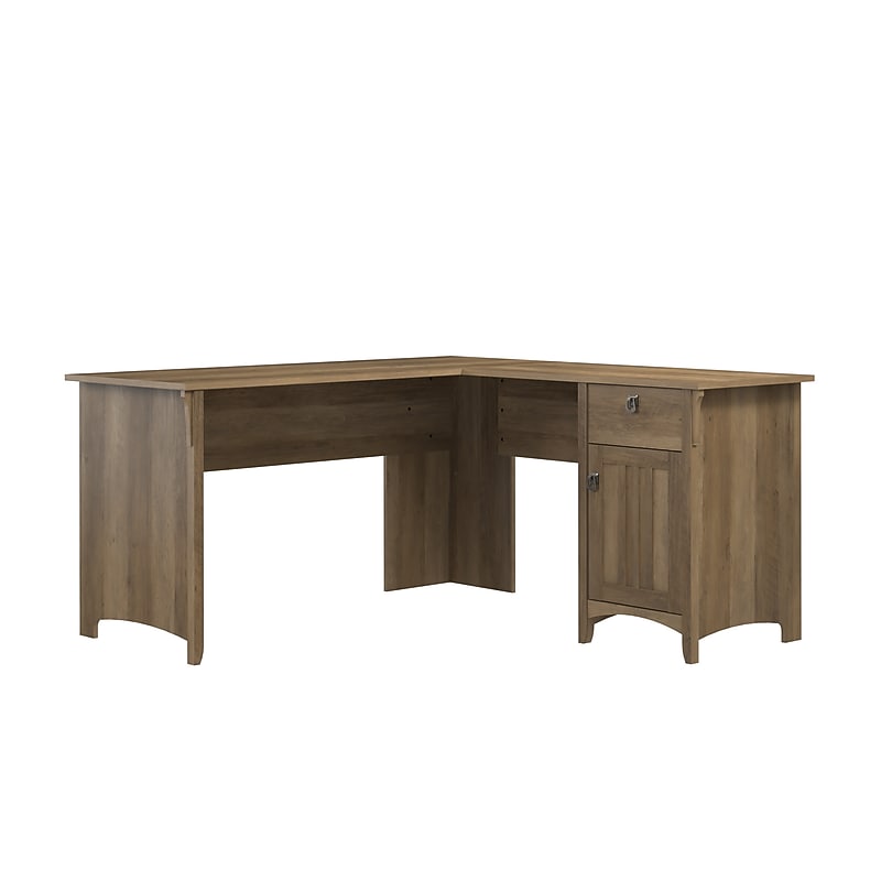 Bush Furniture Salinas 60"W L Shaped Desk with Storage, Reclaimed Pine (SAD160RCP-03) image 1